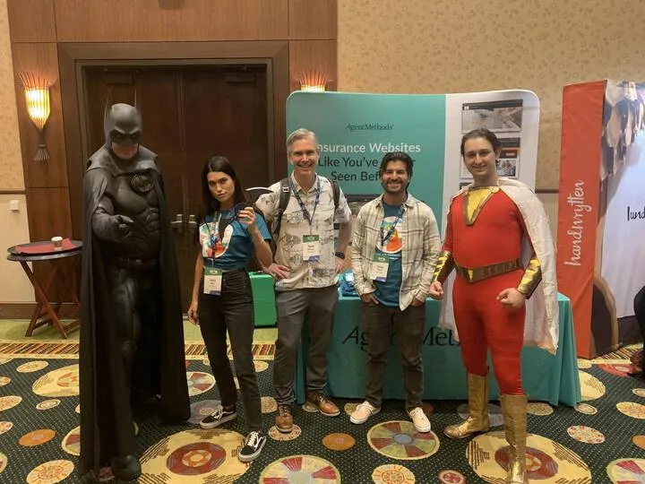 The AgentMethods team in costume at an agent conference