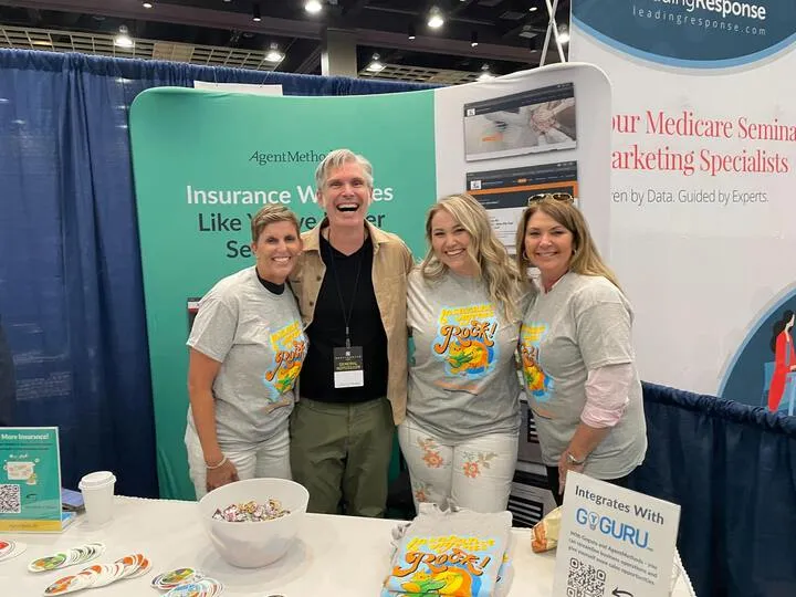 The AgentMethods team meeting agents at the booth